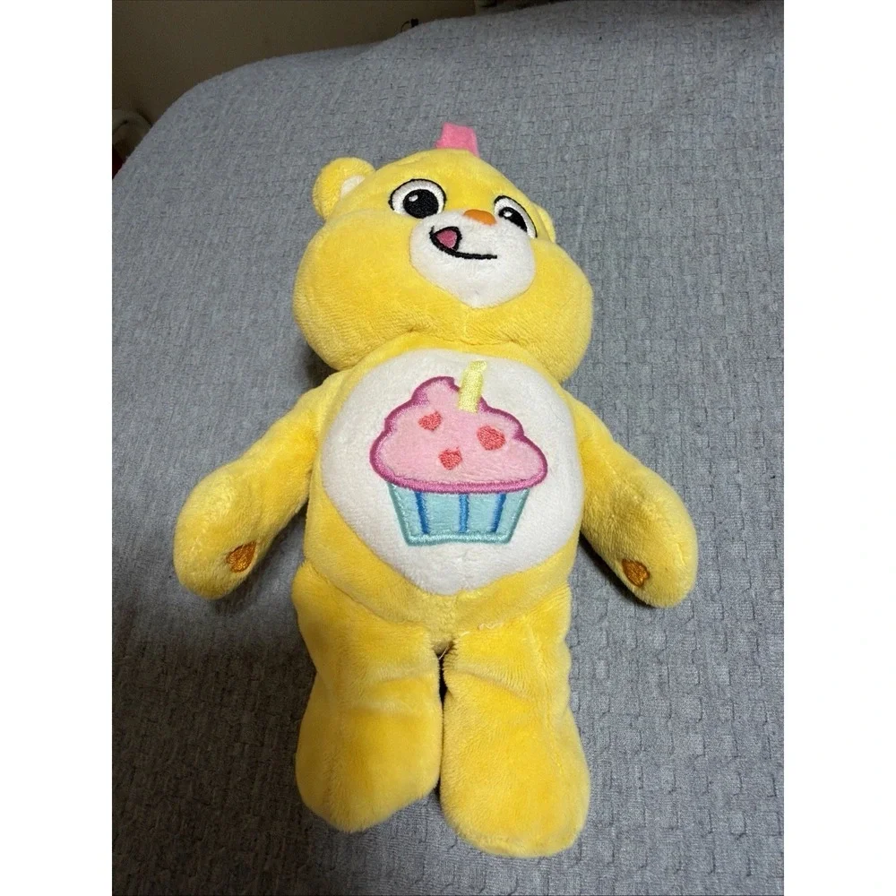 Care Bears Yellow Birthday Bear Stuffed Animal Plush Cupcake Party Hat 12